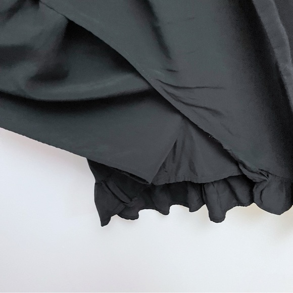 LOFT Black Flutter Sleeve V Neck Wrap Tie Waist Romper Dress Size 2 - Picture 12 of 13